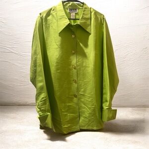 Forenza Vibrant Green 100% Silk Top